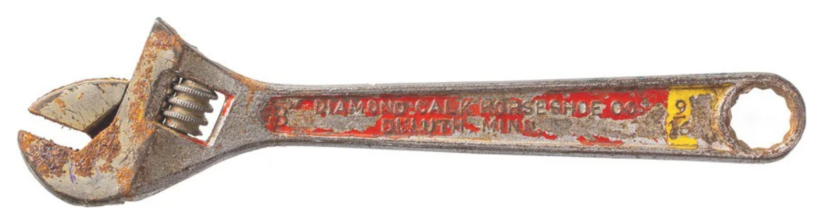 Rusty adjustable wrench